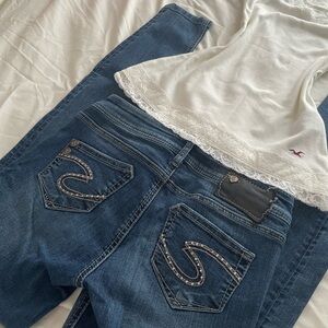 Womens y2k skinny Silver Jeans